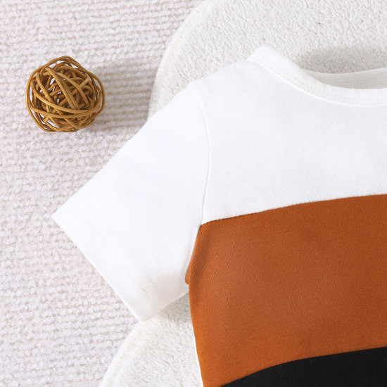 6M-3Y Baby Boys Sets Round Neck Colorblock T-Shirts And Shorts ​ Baby Clothes   