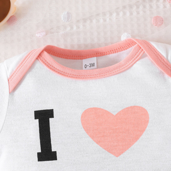 0-18M Baby Sets Letter Printed Bodysuit & Shorts  Girls Clothes   