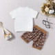 3M-3Y Baby Boys Sets Letter Bull Print Short-Sleeved T-Shirt Shorts  Baby Clothes   