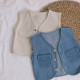 3M-3Y Baby Denim Vest Outwear With Pockets  Baby Clothing   