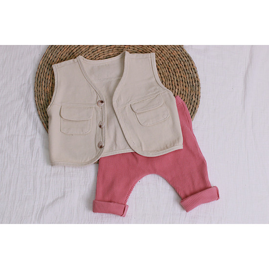 3M-3Y Baby Denim Vest Outwear With Pockets  Baby Clothing   