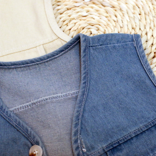 3M-3Y Baby Denim Vest Outwear With Pockets  Baby Clothing   