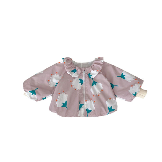 3-24M Baby Girls Flower Printed Zipper Jackets  Baby Clothing   