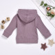 0-24M Baby Solid Color Ribbed Single-Breasted Hooded Jackets  Baby Clothes   