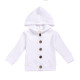 0-24M Baby Solid Color Ribbed Single-Breasted Hooded Jackets  Baby Clothes   