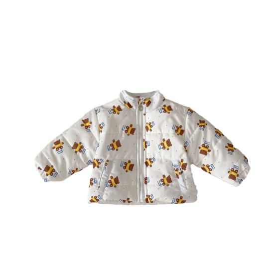 3-24M Baby Stand Collar Bear Cartoon Print Cotton Jackets  Baby Clothing   