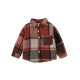6M-3Y Baby Long-Sleeved Single-Breasted Lapel Plaid Shirts  Baby Clothes   