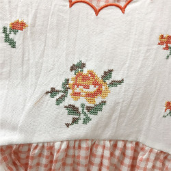 18M-7Y Toddler Girls Plaid Floral Embroidery Dresses  Girls Clothes   