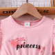 3-7Y Toddler Girls Letter Splicing Floral Dresses With Belt  Girls Clothes   