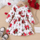18M-6Y Toddler Girls Long Sleeve Printed V-Neck Dresses  Girls Clothes   