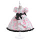 3-7Y Kids Girls Puff Sleeve Floral Bow Dresses Performance Piano  Clothing Kidswear   