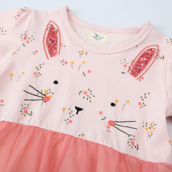 18M-7Y Toddler Girls Cartoon Floral Short Sleeve Dresses  Girls Clothes   