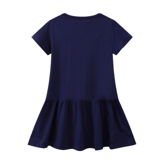 18M-7Y Toddler Girls Cartoon Embroidered Short Sleeve Dresses  Girls Clothes   