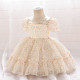 12M-3Y Toddler Girls Party Floral Puff Sleeves Princess Dresses  Girls Clothes   