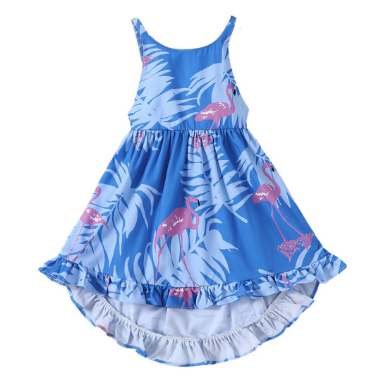 12M-5Y Toddler Girls Flamingo Print Ruffled Slip Dresses  Girls Clothes   