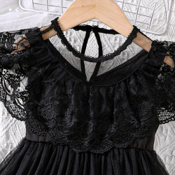 2-6Y Toddler Girls Summer Black Lace Dresses  Girls Clothes   