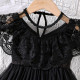 2-6Y Toddler Girls Summer Black Lace Dresses  Girls Clothes   
