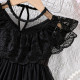 2-6Y Toddler Girls Summer Black Lace Dresses  Girls Clothes   