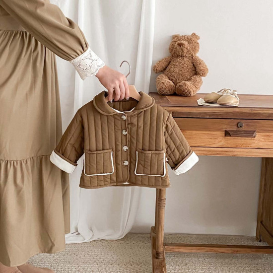 9M-5Y Toddler Plaid Solid Color Cotton Jackets & Coats  Toddler Boutique Clothing   