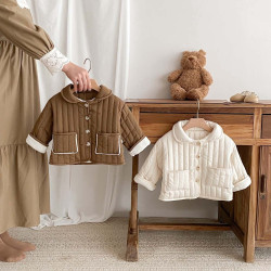 9M-5Y Toddler Plaid Solid Color Cotton Jackets & Coats  Toddler Boutique Clothing   