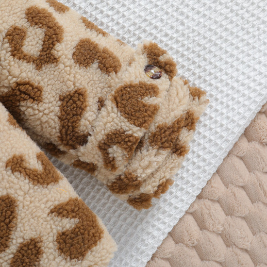 3-6Y Toddler Girls Leopard Print Plush Jackets  Girls Fashion Clothes   