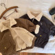 9M-5Y Toddler Fleece Cotton Corduroy Embroidered Lapel Jackets  Girls Clothes   