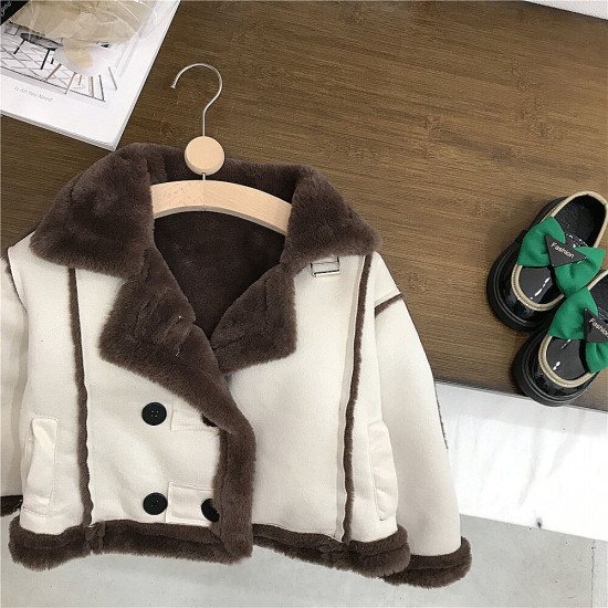 18M-7Y Toddler Girls Suede Plush Coats & Jackets  Girls Clothes   