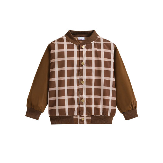 3-7Y Toddler Girls Long Sleeve Plaid Casual Jackets  Girls Fashion Clothes   