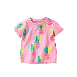 18M-7Y Toddler Girls Carrot Round Neck Casual T-Shirts  Girls Clothes   