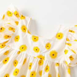 18M-7Y Toddler Girls Floral Square Collar Tops  Girls Clothes   