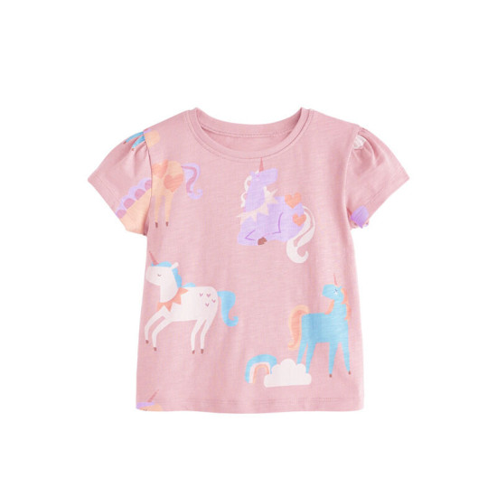 18M-7Y Toddler Girls Casual Round Neck Short Sleeve T-Shirts  Girls Clothes   