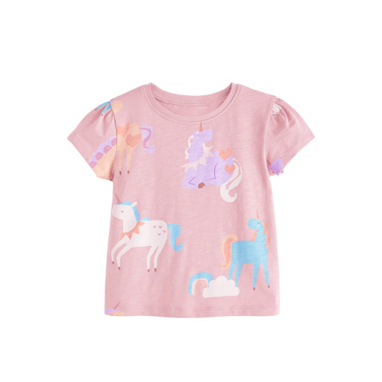 18M-7Y Toddler Girls Casual Round Neck Short Sleeve T-Shirts  Girls Clothes   