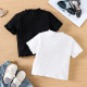 18M-6Y Toddler Girls Black And White Solid Color T-Shirt Two-Pack  Girls Clothes   
