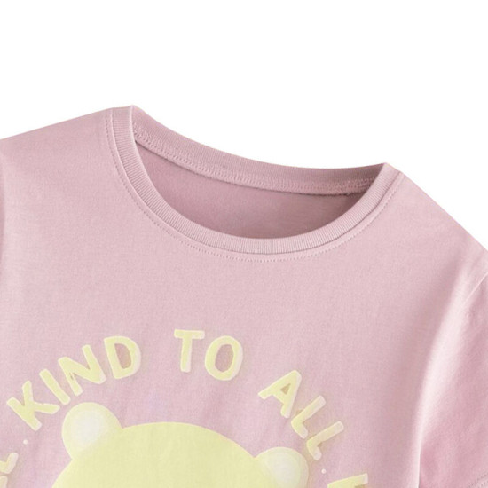 18M-7Y Toddler Girls Bear Shorts Sleeve T-Shirts  Girls Clothes   