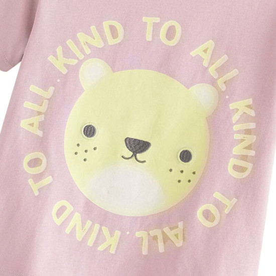 18M-7Y Toddler Girls Bear Shorts Sleeve T-Shirts  Girls Clothes   