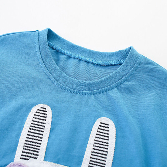 18M-7Y Toddler Girls Cartoon Bunny Short Sleeve T-Shorts  Girls Clothes   