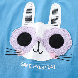 18M-7Y Toddler Girls Cartoon Bunny Short Sleeve T-Shorts  Girls Clothes   