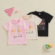 18M-6Y Toddler Girls Colorful Letter Short Sleeve Pullover T-Shirts  Girls Clothes   