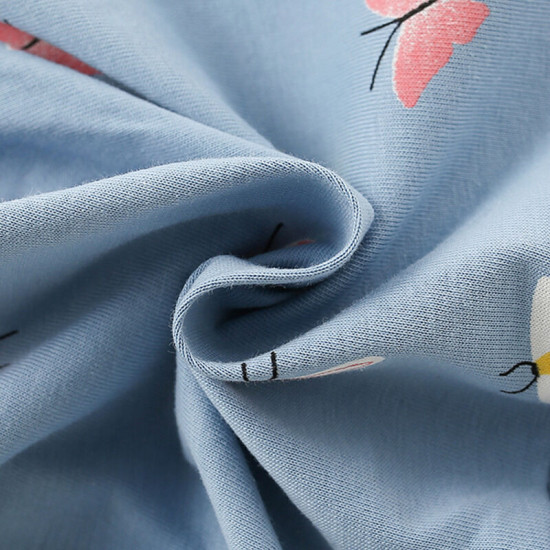 18M-7Y Toddler Girls Butterfly Print Short Sleeve T-Shirts  Girls Clothing   