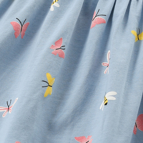 18M-7Y Toddler Girls Butterfly Print Short Sleeve T-Shirts  Girls Clothing   