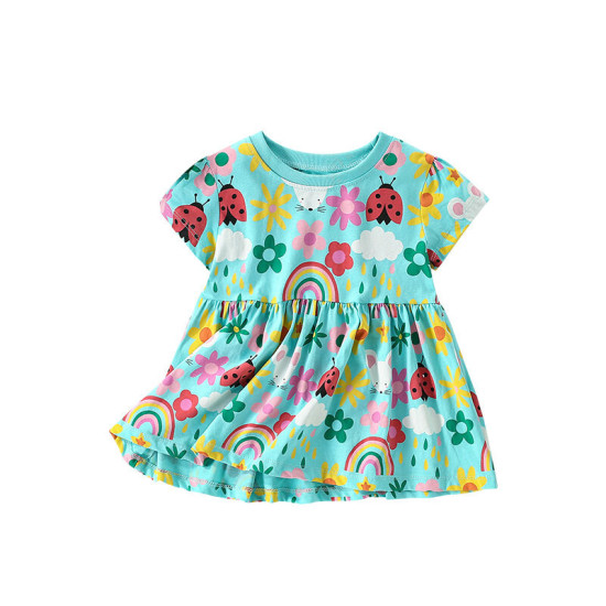 18M-7Y Toddler Girls Floral Print Short Sleeve T-Shirts  Girls Clothing   