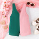 9M-5Y Toddler Girls Color Block Pocket Overalls  Girls Clothes   