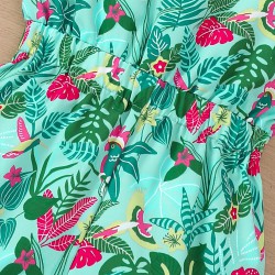 18M-6Y Toddler Girls Vacation Tropical Rainforest Leaf Sling Jumpsuits  Girls Clothes   