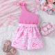 18M-6Y Toddler Girls Patchwork Bow Jumpsuit & Rompers  Girls Clothes   