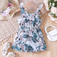 2-6Y Toddler Girls Resort Suspender Print Jumpsuit & Rompers  Girls Clothes   