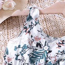 2-6Y Toddler Girls Resort Suspender Print Jumpsuit & Rompers  Girls Clothes   