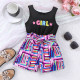 18M-6Y Toddler Girls Letter Print Colorful Patchwork Rompers & Jumpsuits  Girls Clothes   