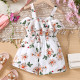 18M-6Y Toddler Girls Floral Ruffled Cami Rompers  Girls Clothes   