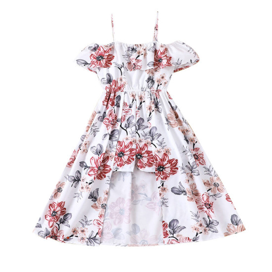 4-9Y Kid Girls Resort Floral Ruffle Camisole Jumpsuit  Kids Clothing   