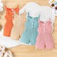 9M-4Y Toddler Girls Solid Color Sleeveless Ribbed Rompers & Jumpsuit  Boys Clothing   
